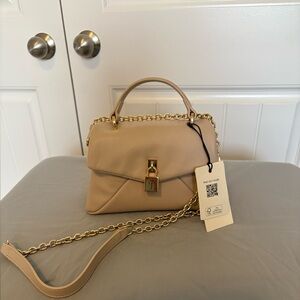 Ted Baker London Cream Clutch with Gold Chain